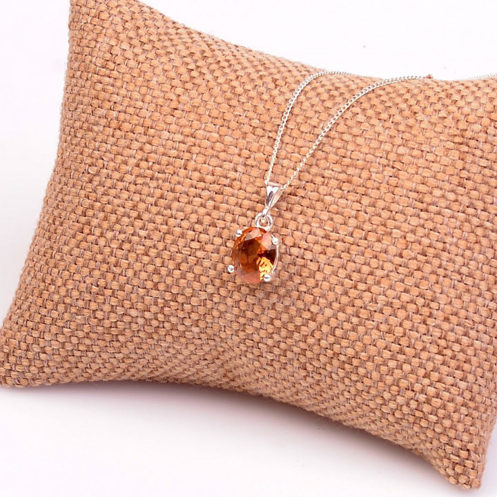 Sentetik Zultanit Taşı Gümüş Kolye ( Işığa Göre Renk Değiştiren Ürün )