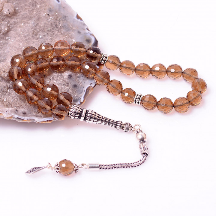 Sentetik Zultanit Taşı Gümüş Tesbih ( 8 mm ) - Renk Değiştiren Ürün