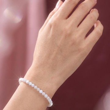 Kalsedon Taşı Paslanmaz Çelik Bileklik – 4 mm - 1