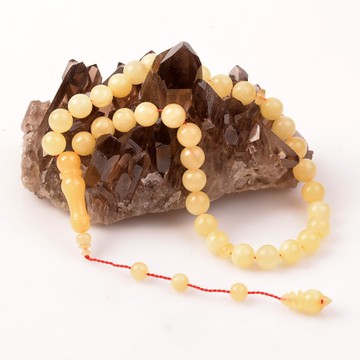 Sistemli Damla Kehribar Tesbih - 8 mm - 2