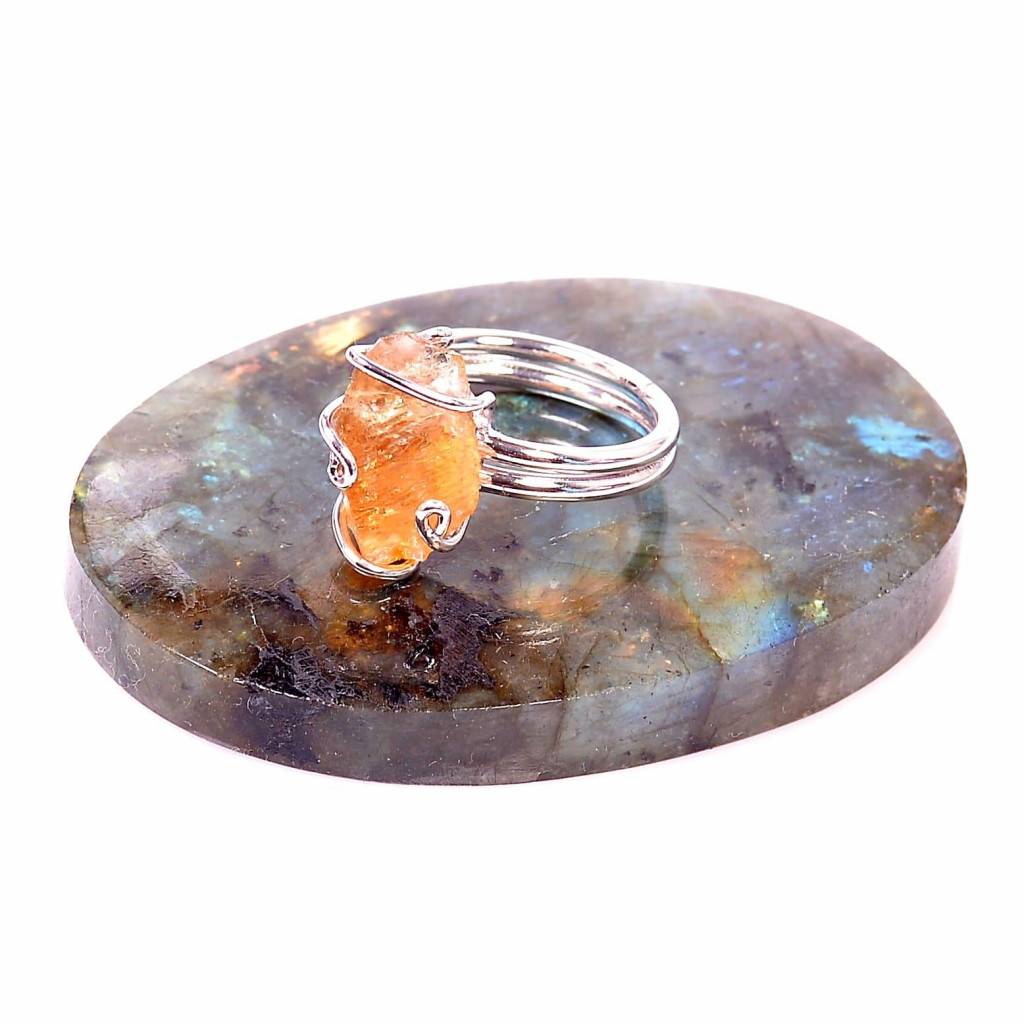 Sitrin Taş Ham Yüzük - Ayarlamalı