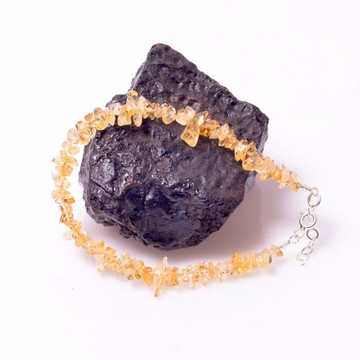 Sitrin Taşı Gümüş Bileklik - Kırık Taş - 2