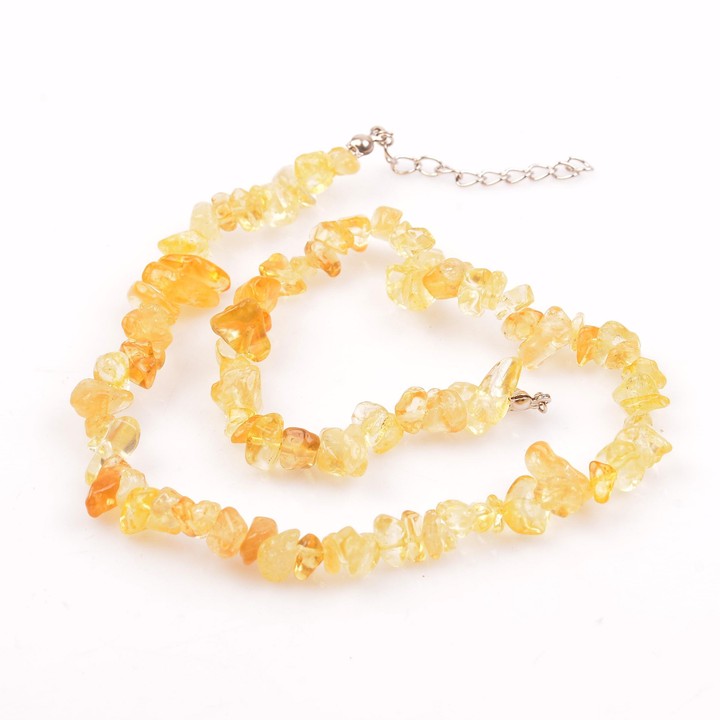 Sitrin Taşı Şekilsiz Kolye - Para Taşı