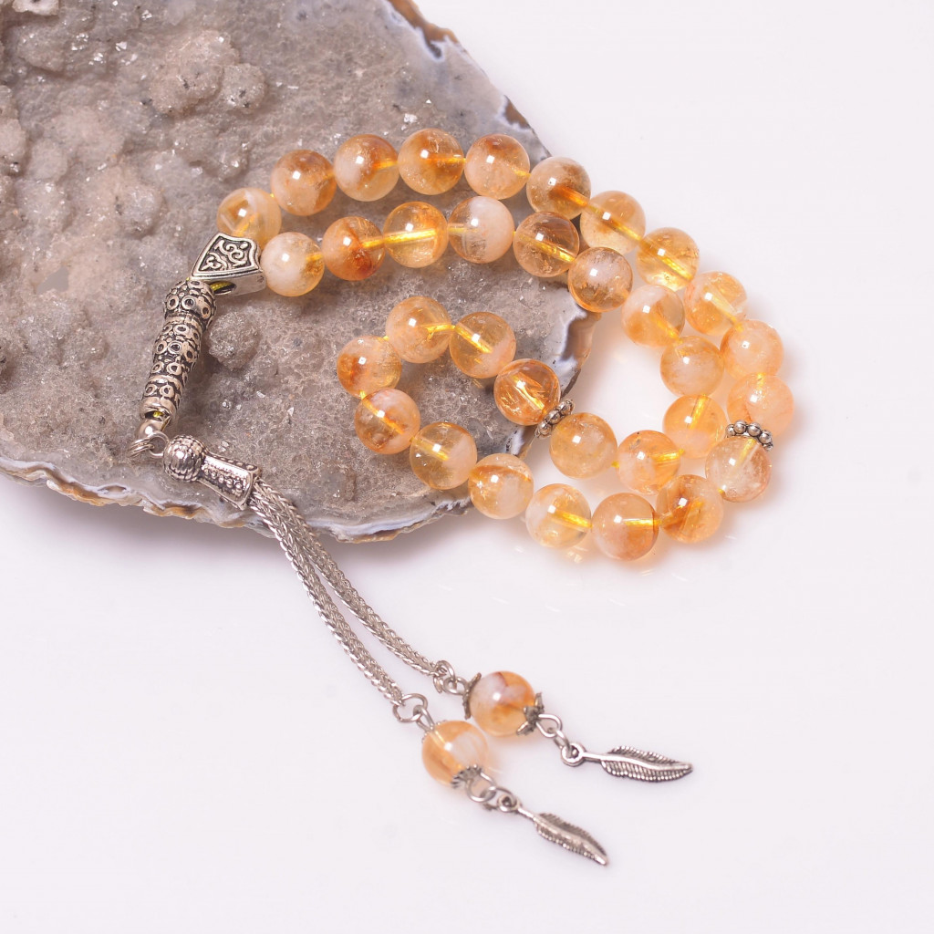 Sitrin Taşı Tesbih (8 mm) - Para Taşı