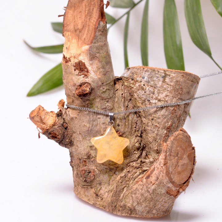 Sitrin Taşı Yıldız Şeklinde Kolye