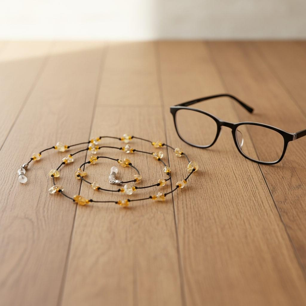 Sitrin Taşlı Gözlük Askısı – Doğal Taş Gözlük İpi