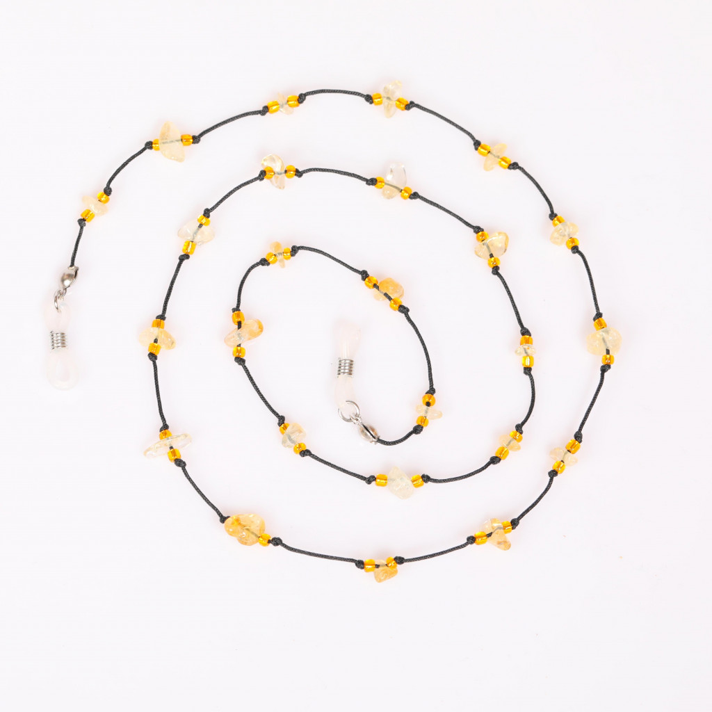 Sitrin Taşlı Gözlük Askısı – Doğal Taş Gözlük İpi