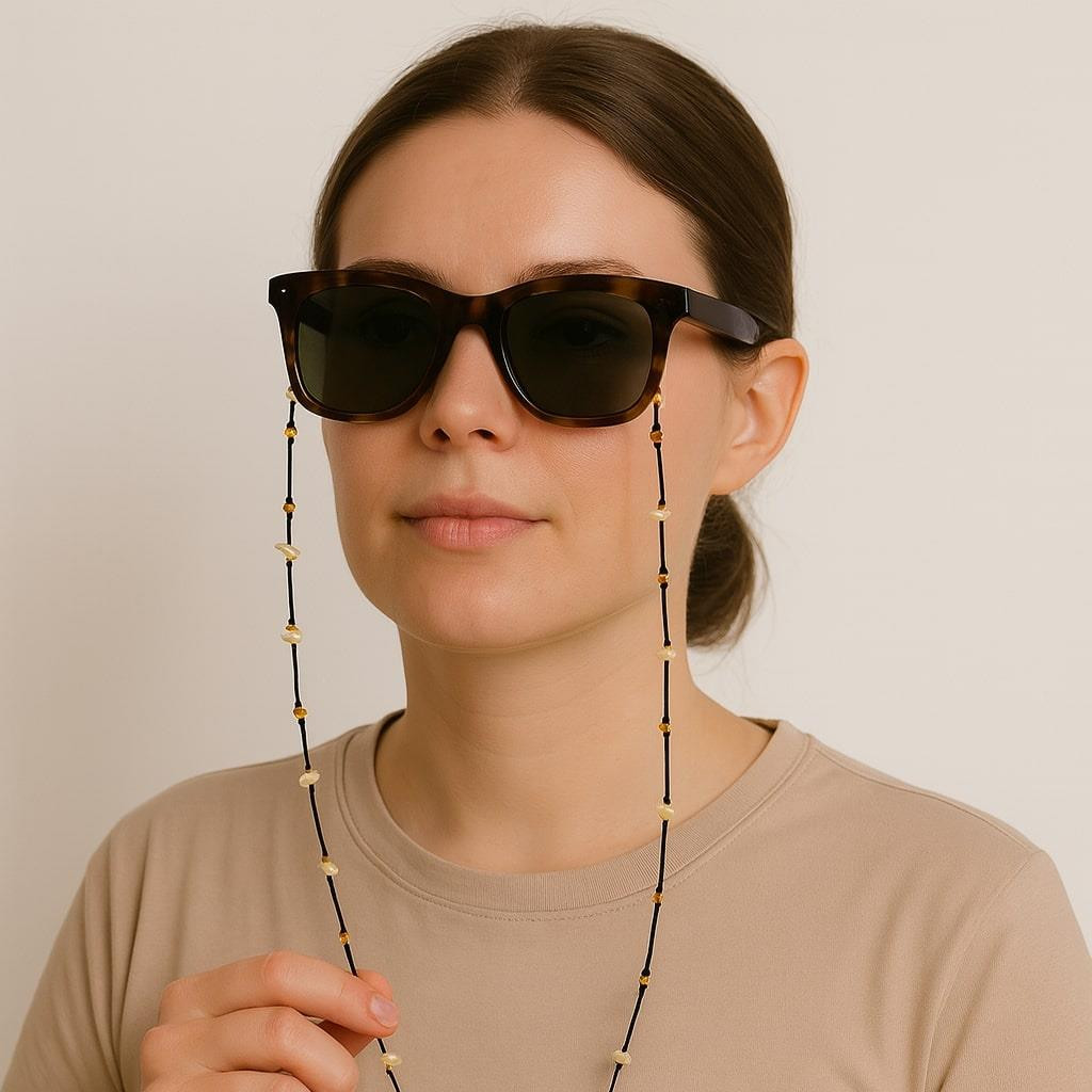 Sitrin Taşlı Gözlük Askısı – Doğal Taş Gözlük İpi