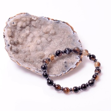 Siyah Akik - Hematit Taşı Bileklik ( 8 mm ) - 2