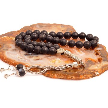 Black Mat Azik Stone Tesbih-8 mm - 2