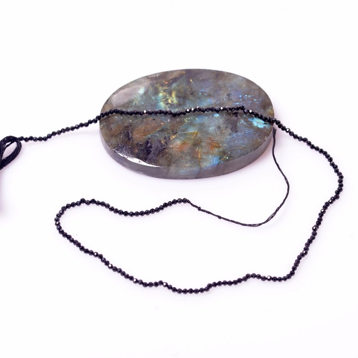 Siyah Spinel Taşı Dizi 30 cm - 1,8 mm ( Çok İnce )