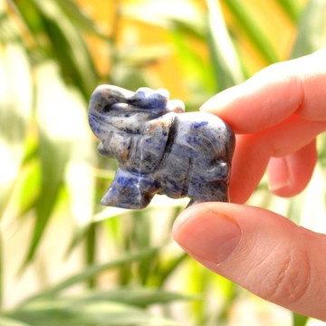 Sodalit Taşı Fil Figürü - 5 cm - 2