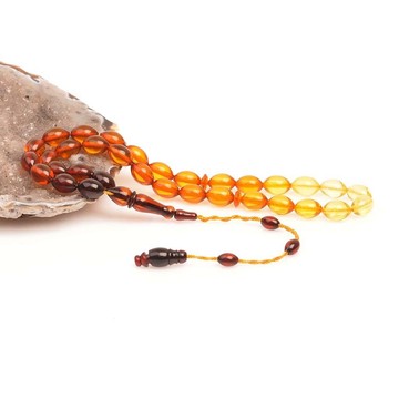 Süzme Renk Damla Kehribar Tesbih - 2