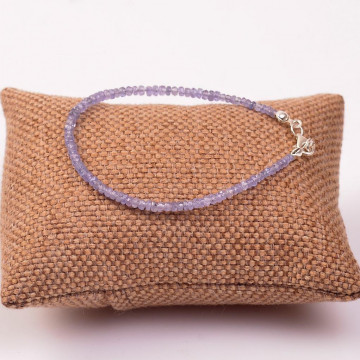 Tanzanit Taşı Gümüş Bileklik - 3 mm - 2