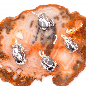 Terahertz Taşı Kolye - Tel Sargılı ( Titreşim Taşı ) - 2