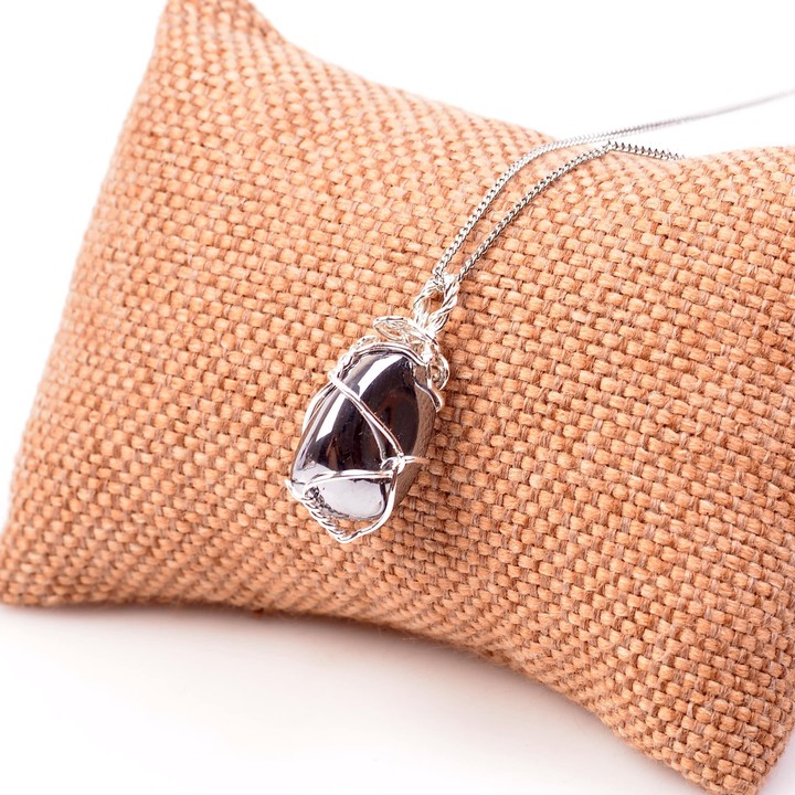 Terahertz Taşı Kolye - Tel Sargılı ( Titreşim Taşı )