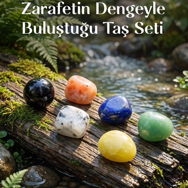 Terazi Burcu Doğal Taş Seti – Karton Kutulu