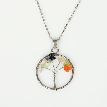 Terazi Burcu Hayat Ağacı Kolye - Paslanmaz Çelik - 2