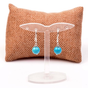 Turkuaz Taşı Gümüş Küpe - 2