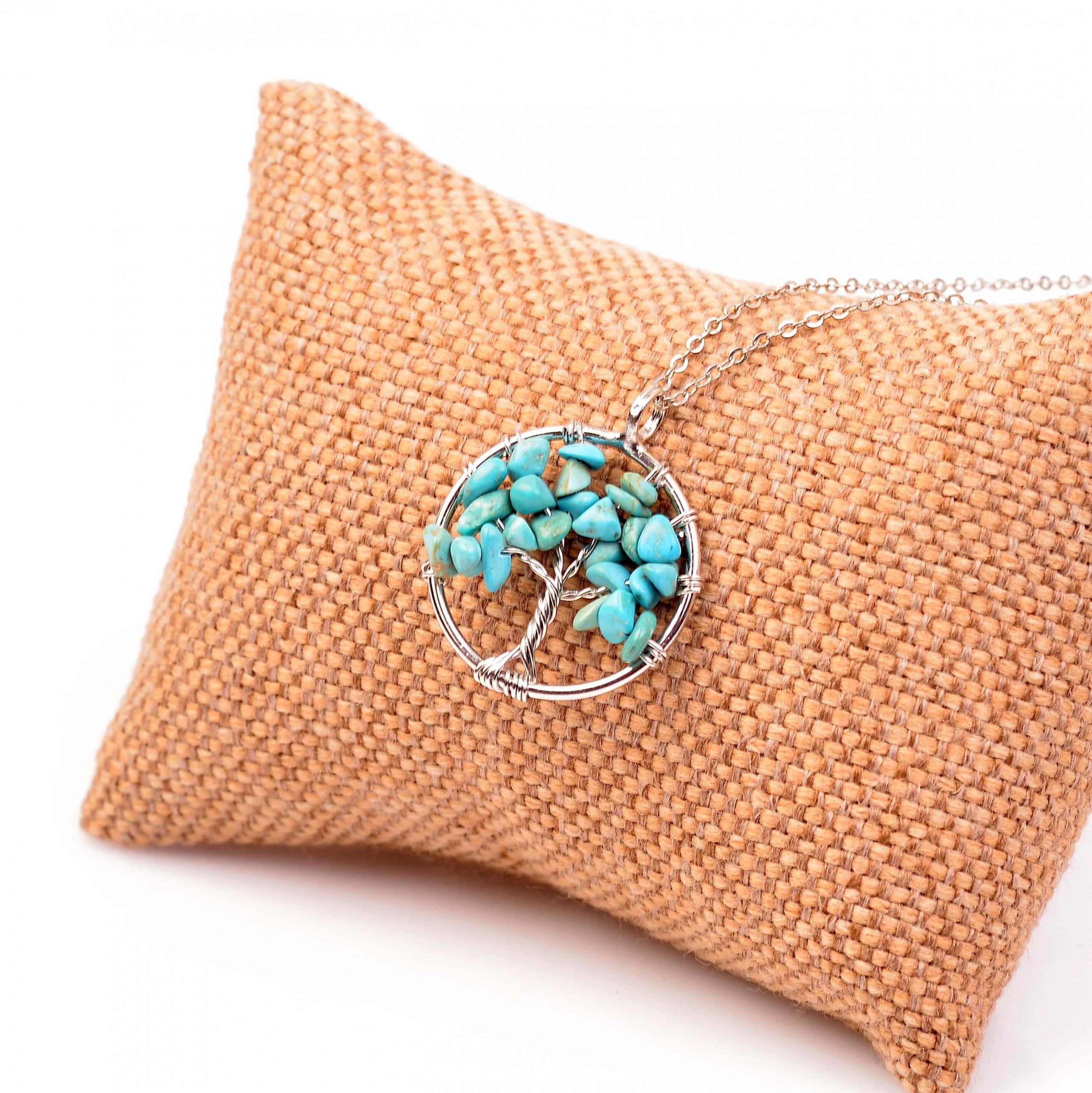 Turquoise Stone Hayat Tree Necklace
