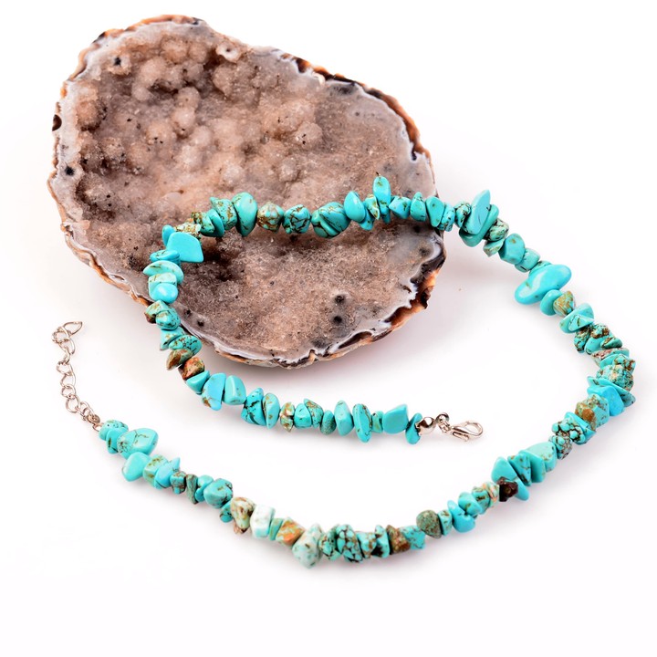 Turkuaz Taşı Şekilsiz Kolye - 2