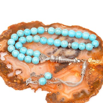 Turkuaz Taşı Tesbih (8 mm) - Pres Turkuaz - 2