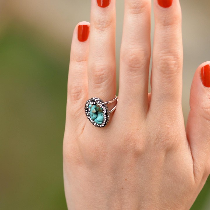 Turkuaz Taşı Yüzük - Ayarlamalı
