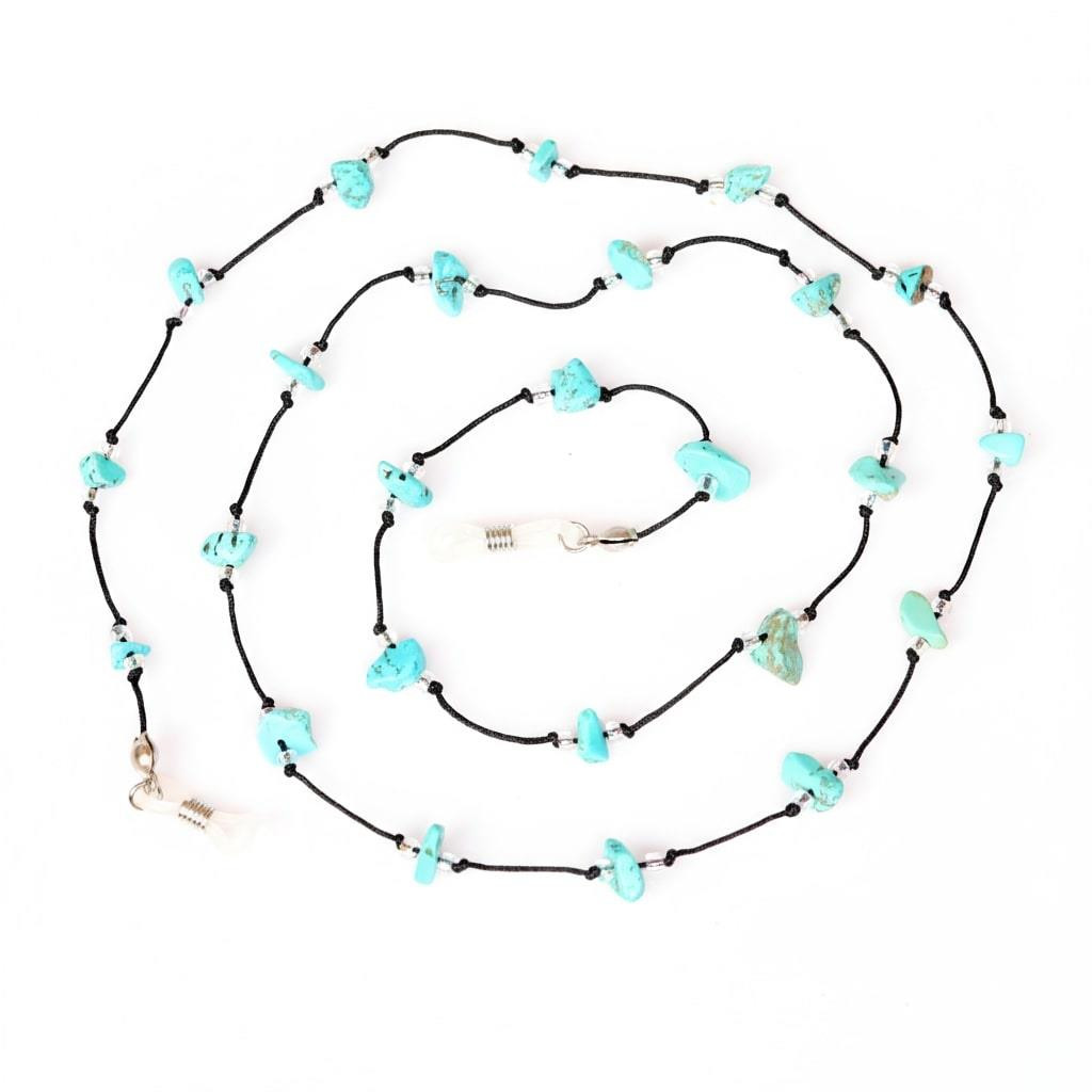 Turkuaz Taşlı Gözlük Askısı – Doğal Taş Gözlük İpi