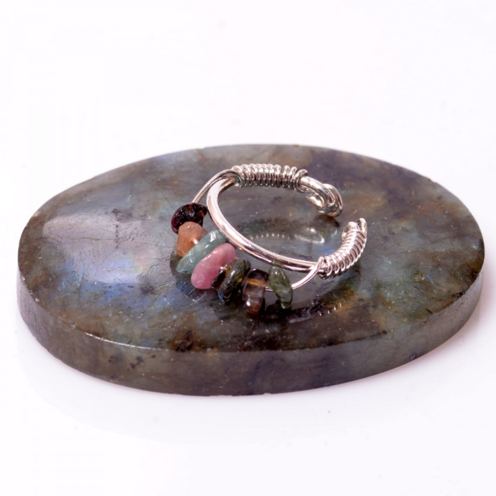 Turmalin Taşı Ayarlamalı Yüzük - Kırık Taş Turmalin - 1