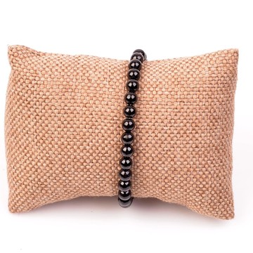 Siyah Turmalin Taşı Bileklik ( 6 mm ) - Gümüş Aparat - 2