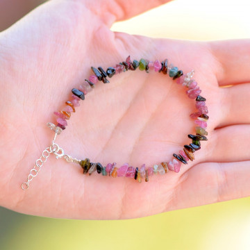 Turmalin Taşı Gümüş Bileklik - Şekilsiz Bileklik - 2