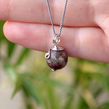 Turmalin Taşı Kolye - Küre Şeklinde - 2