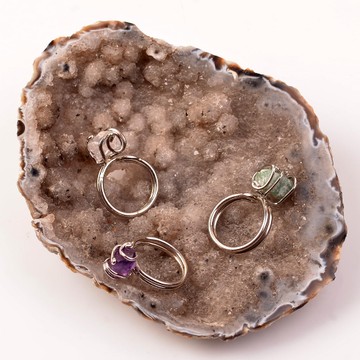 Üç Adet Ham Doğal Taş Yüzük - Ametist - Ay Taşı - Aventurin ( Ayarlamalı ) - 2