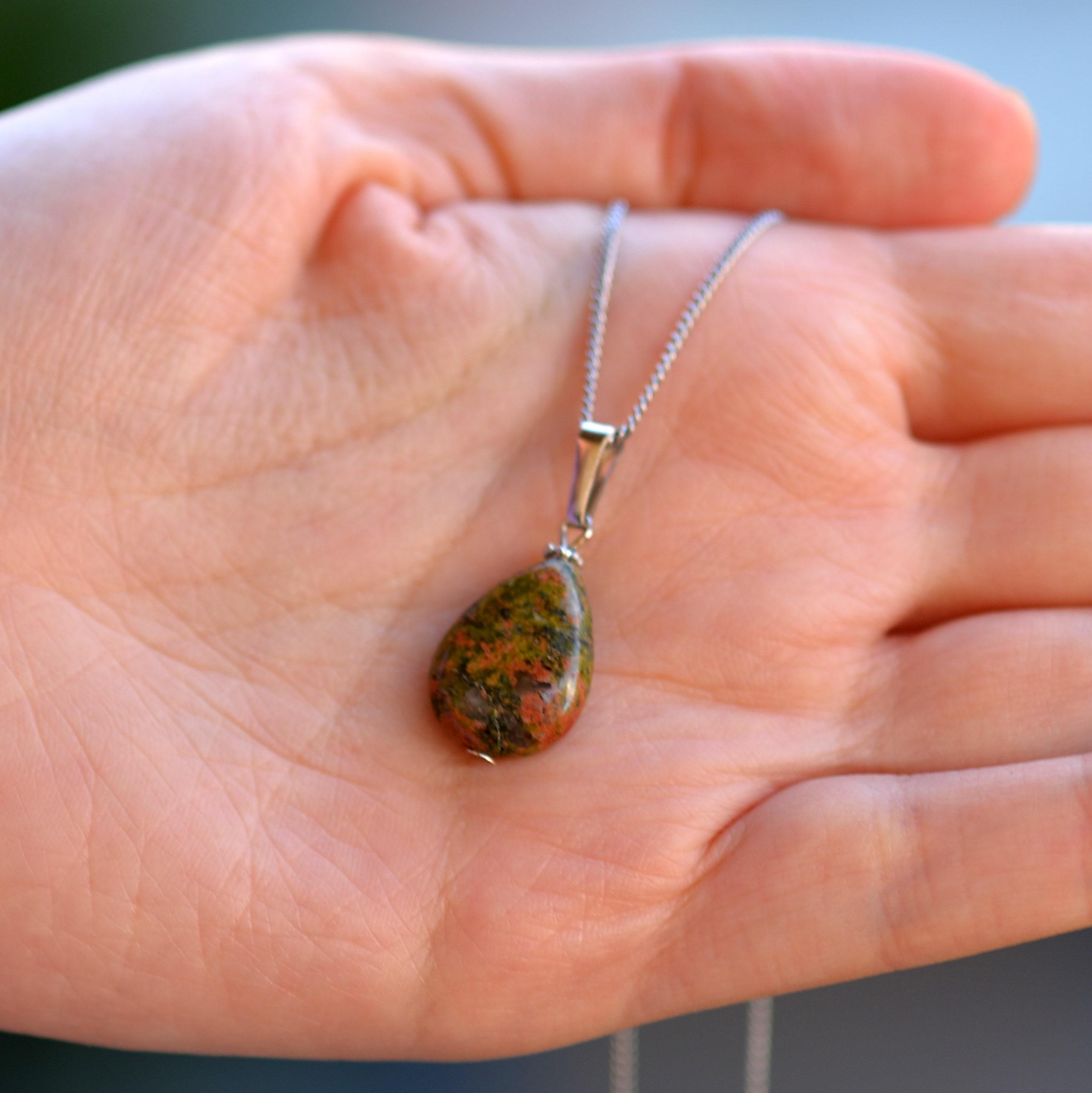 Unakit Stone Drop Şeklinde Necklace