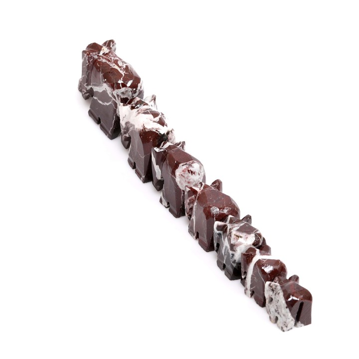 Elazığ Vişnesi 7 li Mermer Fil Seti - Dekoratif Fil Seti