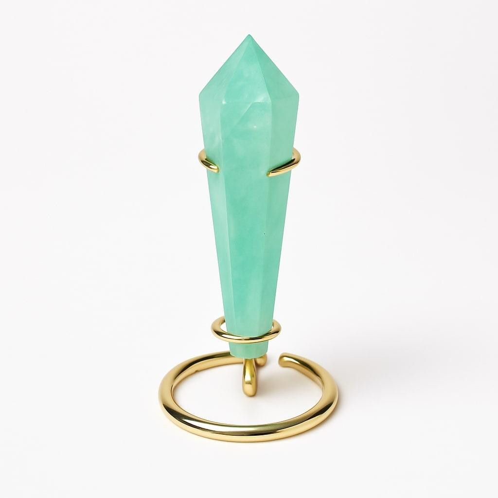 Vogel Kesim Florit Taşı / Metal Standlı Doğal Kristal Dekoratif Obje