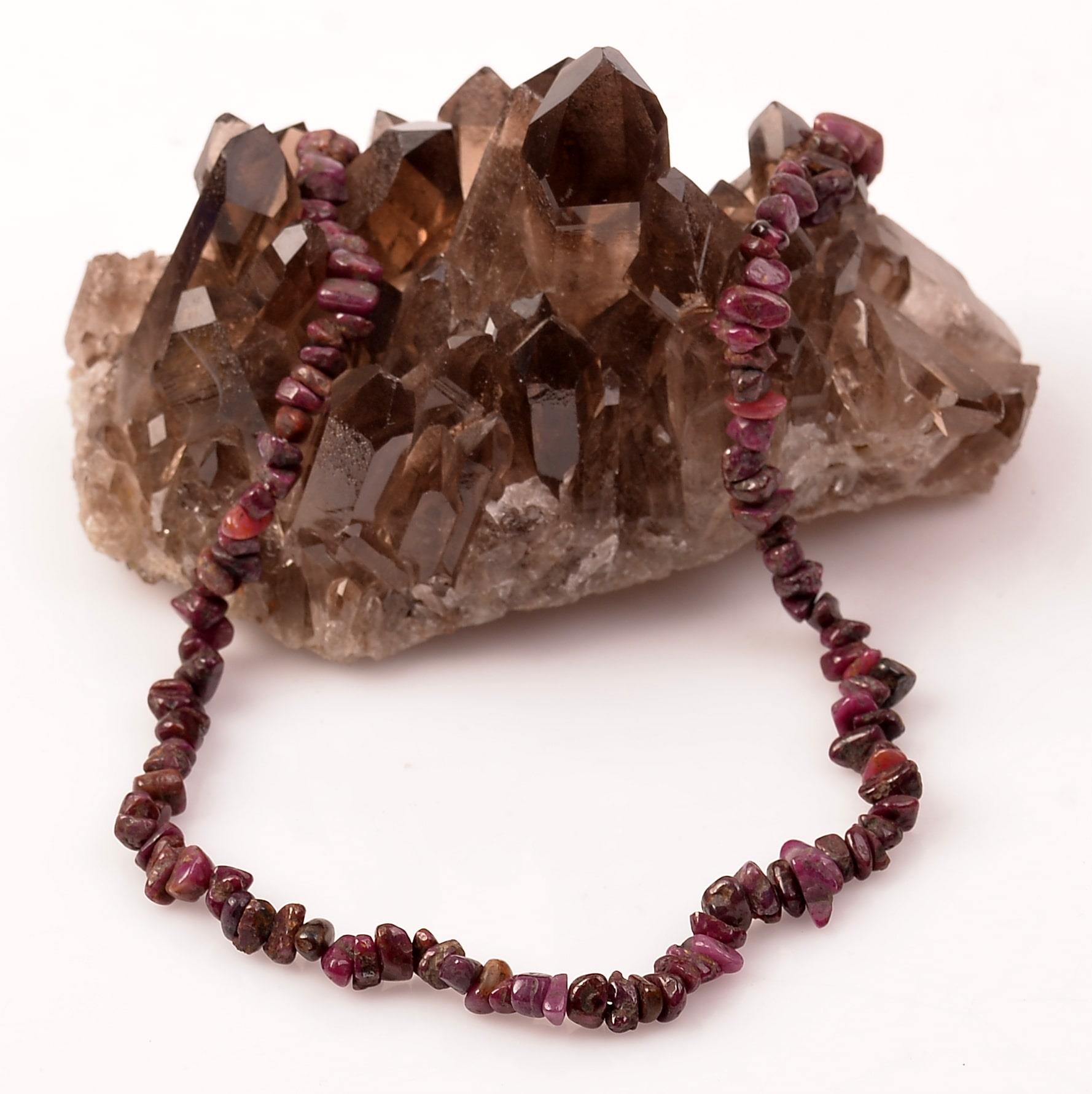 Ruby Stone Silver Necklace