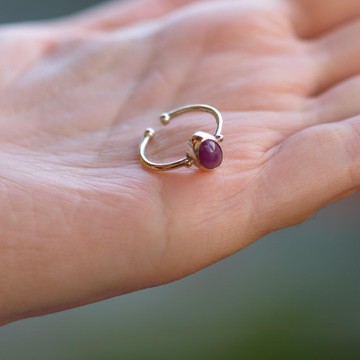 Yakut Taşı Gümüş Yüzük - Ayarlamalı - 2