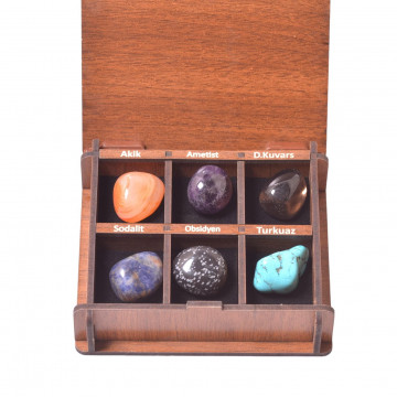 Yay Burcu Doğal Taş Seti - Ahşap Kutulu - 2