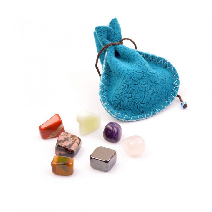 Yedi Adet Doğal Taş Kütle - Çakra Taşları - 2