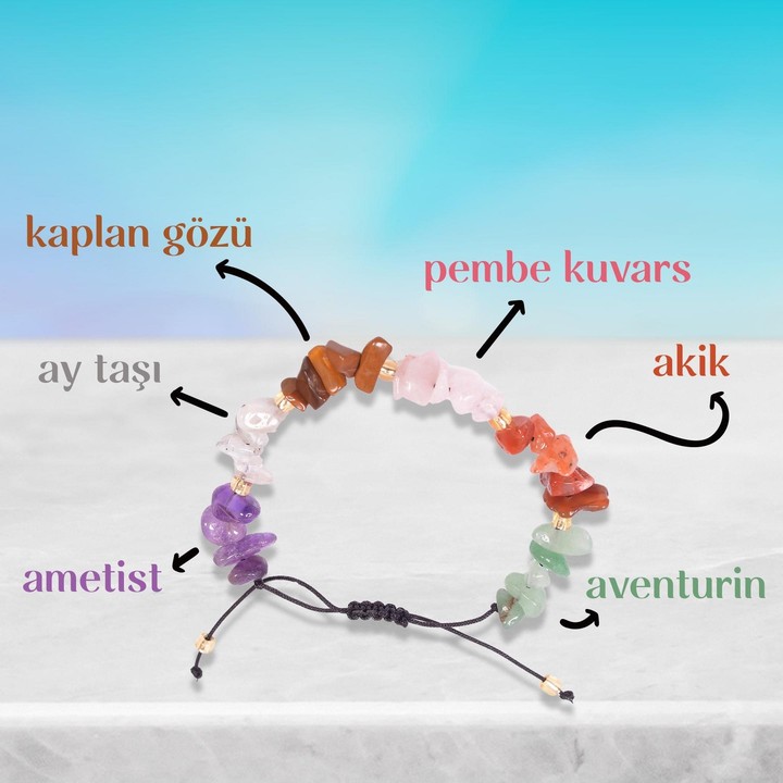 Yengeç Burcu Doğal Taş Bileklik - Ayarlamalı - 2