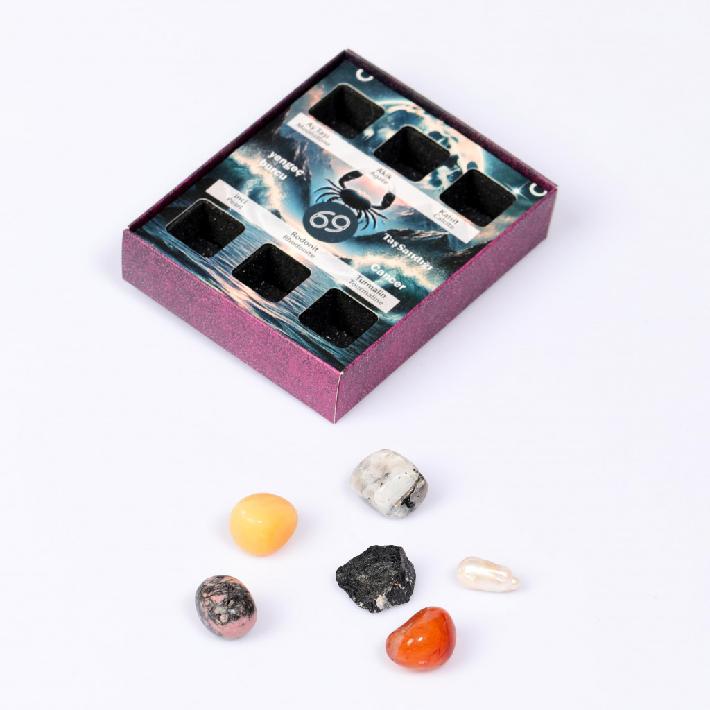 Yengeç Burcu Doğal Taş Seti – Karton Kutulu