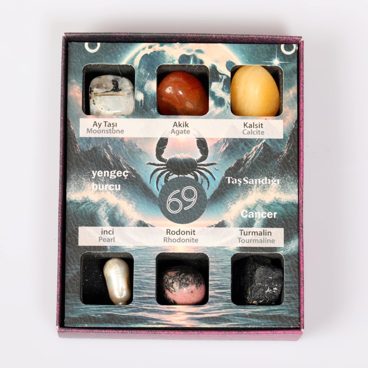 Yengeç Burcu Doğal Taş Seti – Karton Kutulu