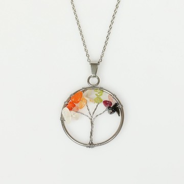 Yengeç Burcu Hayat Ağacı Kolye - Paslanmaz Çelik - 2