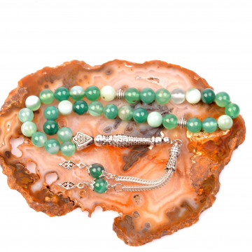 Green Harreli Azik Stone Tesbih-8 mm - 2
