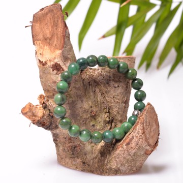 Yeşim Taşı Bileklik ( 8 mm ) - Koyu Renk - 2