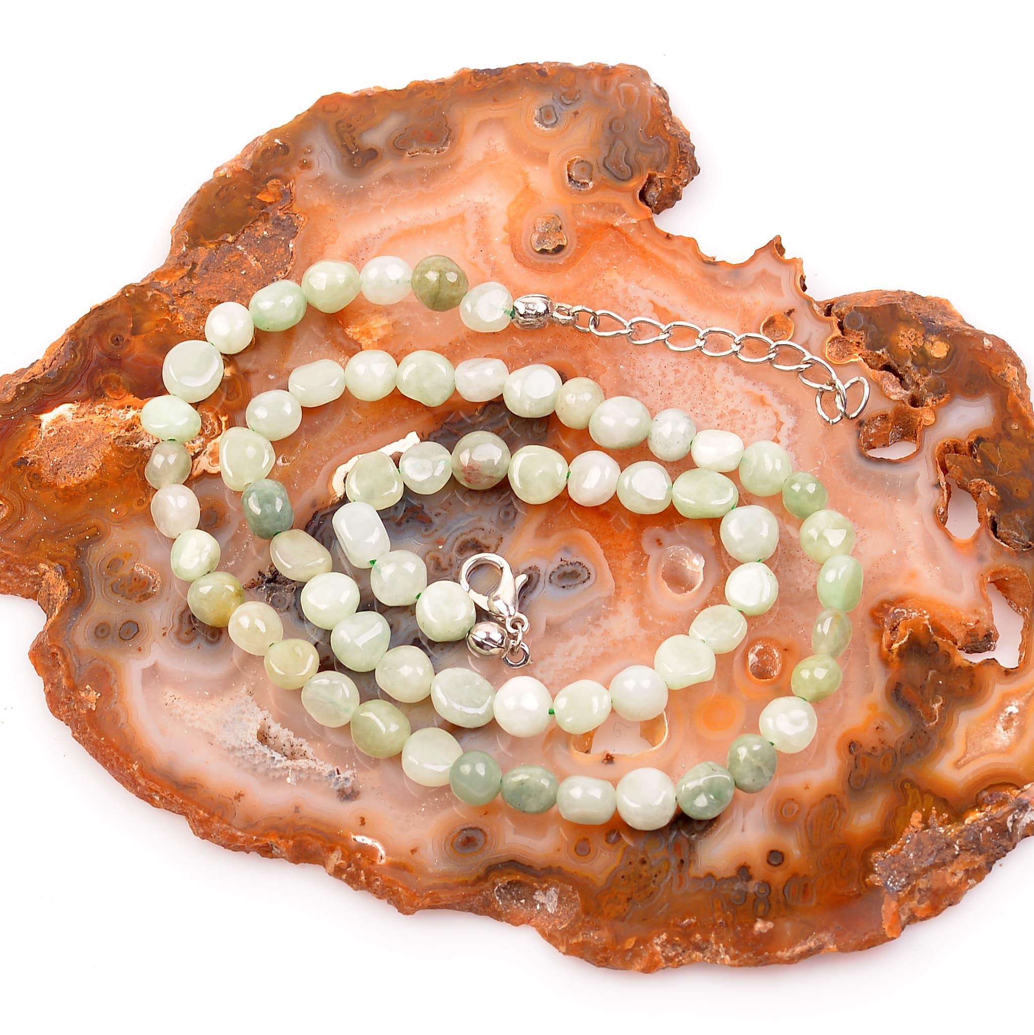 Yeşim Stone Necklace Amorf Cut