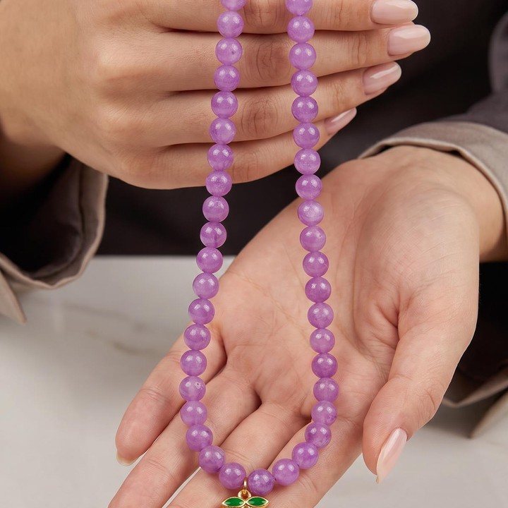 Mor Jade Taşı Kolye – 8 mm