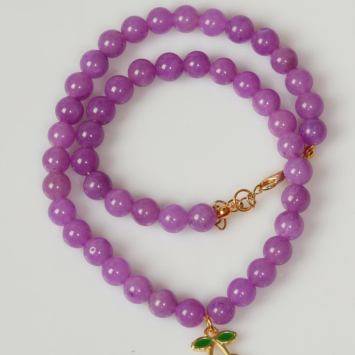 Mor Jade Taşı Kolye – 8 mm