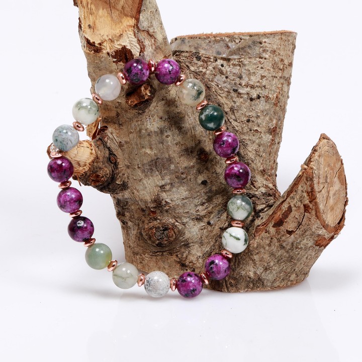 Yosun Akik ve Jade Bileklik - 8 mm